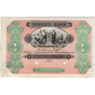 1 Speciedaler 1865-76 Specimen prøveseddel uten år Kvalitet 0/01