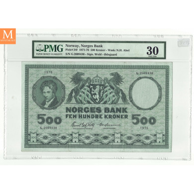 500 kroner 1976 G erstatningsseddel Kvalitet 1