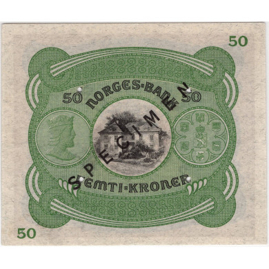 50 kroner 1945 D.1506500 Specimen PMG 65, Kvalitet 0