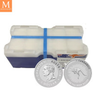 På lager ! Monsterboks! Australia Sølv 2025 Kangaroo 250 x 1 oz  BU (250 oz)