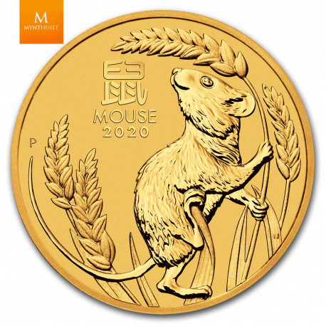 2020 1 OZ AUSTRALIA LUNAR SERIES III YEAR OF THE MOUSE 9999 GOLD COIN BU