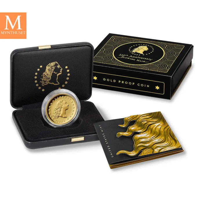 En vanvittig flott mynt! USA 230th Jubileum Flowing Hair Gull 1 OZ kvalitet high Relief