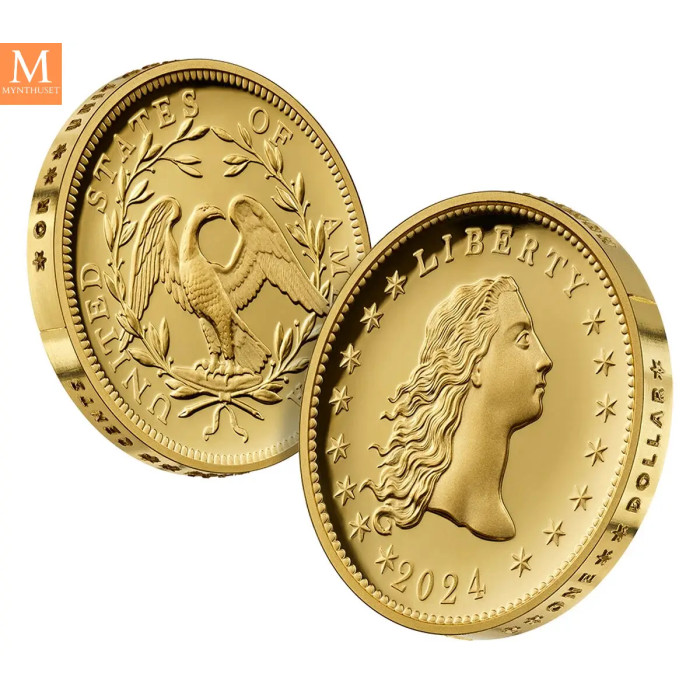 En vanvittig flott mynt! USA 230th Jubileum Flowing Hair Gull 1 OZ kvalitet high Relief