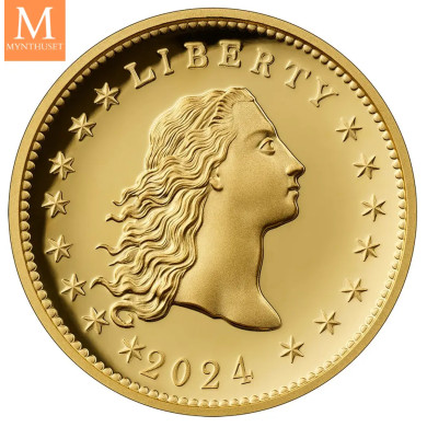 En vanvittig flott mynt! USA 230th Jubileum Flowing Hair Gull 1 OZ kvalitet high Relief En vanvittig flott mynt! USA 230th Jubileum Flowing Hair Gull 1 OZ kvalitet high Relief