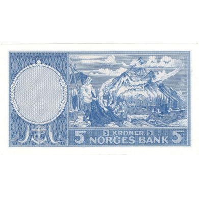 5 kroner 1955 Z.0034103 erstatningsseddel kvalitet 0/01