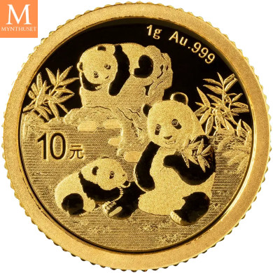 2025 Kina 1 Gram Gull Panda BU forseglet 2025 Kina 1 Gram Gull Panda BU forseglet