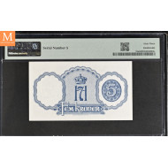 5 kroner 1942 London A.000005 Svært sjelden kvalitet 0/01 NGC MS63