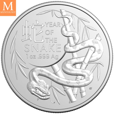 Australia 1 oz sølv RAM Lunar Year of the Snake 2025 BU I KAPSEL
