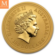 2005 Australia 1 oz Gull Lunar Series 1 Year of the Rooster kvalitet BU i kapsel