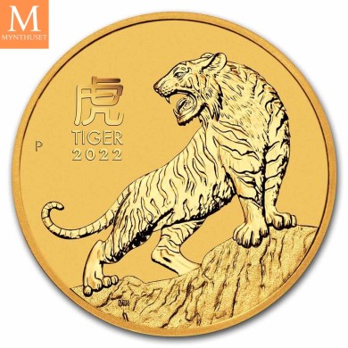 Australia 2022 1/4 oz Gull Lunar S3 Year of the Tiger BU i kapsel