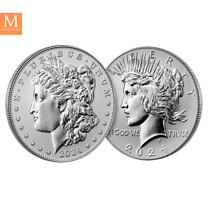 USA 2024 Morgan and Peace Dollar Two-Coin Reverse Proof Set