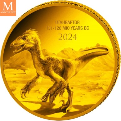 NYHET! KONGO 2024 Utahraptor 0,5 GRAM GULL PREHISTORIC LIFE II PROOF I KAPSEL