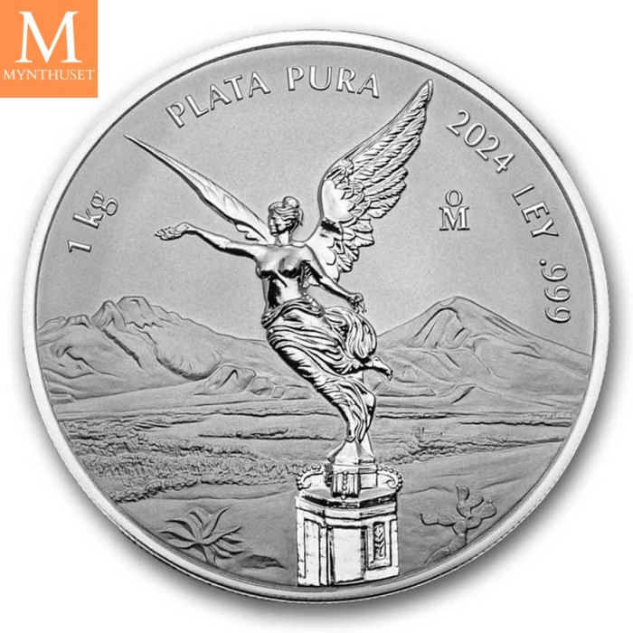 NYHET! Meget sjelden! Mexico 2024 LIBERTAD 1 KILO CASA DE MONEDA DE MEXICO KV PROOFLIKE