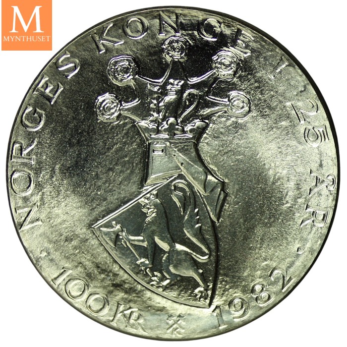Billig sølv! 100 Kroner 1982 Sølv