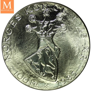 Billig sølv! 100 Kroner 1982 Sølv
