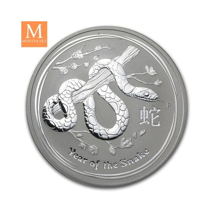2013 Australia 1 oz Sølv Lunar S2 Year of the snake kvalitet BU i Kapsel