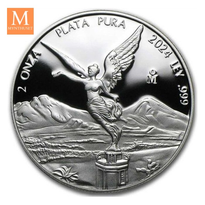 2024 Mexico 2 oz sølv Libertad Kvalitet proof i kapsel