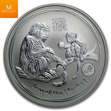 Australia  1 OZ 2016 LUNAR MONKEY LION PRIVY .999 sølv mynt  i kvalitet BU i kapsel
