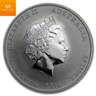 Australia  1 OZ 2016 LUNAR MONKEY LION PRIVY .999 sølv mynt  i kvalitet BU i kapsel
