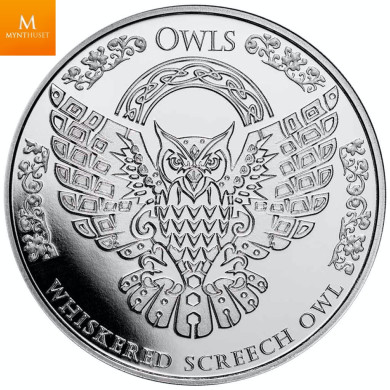 Tokelau 2022 WHISKERED SCREECH OWL 1 OX SØLV I KVALITET BU M/KAPSEL