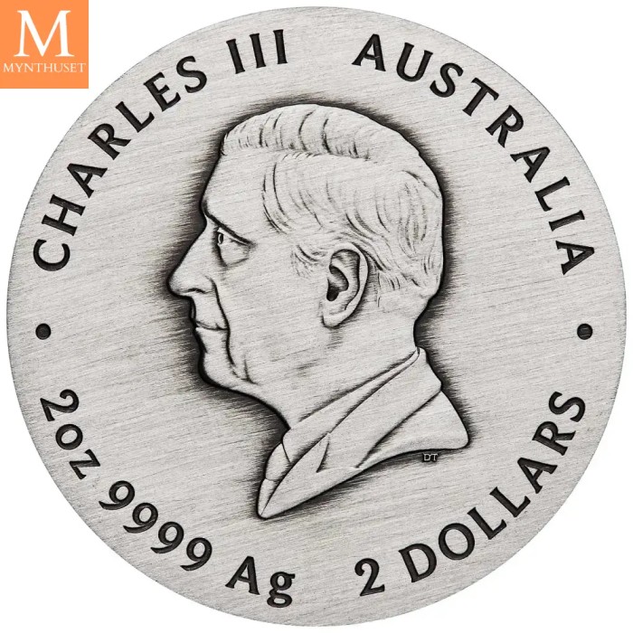 2025 Australia 2 oz Sølv Lunar S3 Year of the Snake Antiqued med skrin og enkhetsbevis