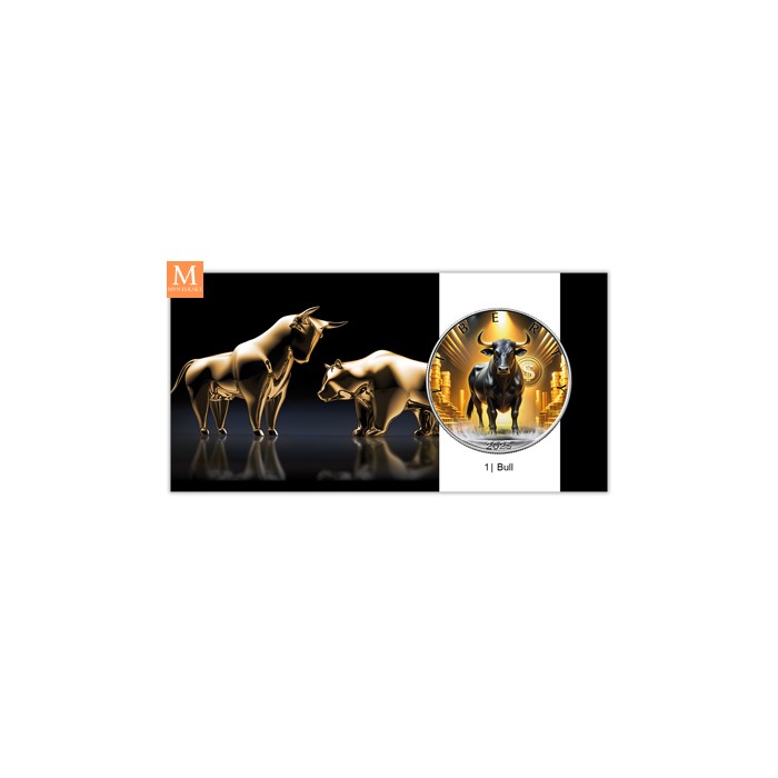 USA 2025 1 oz Sølv American Silver Eagle BULL FARGE BU M/KAPSEL