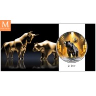 USA 2025 1 oz Sølv American Silver Eagle BEAR BU BEAR FARGE M/KAPSEL