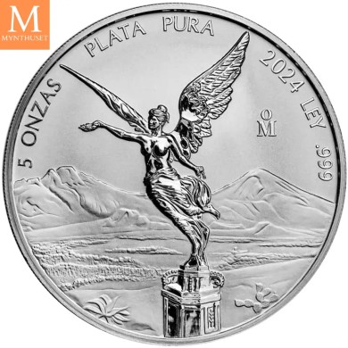 ETTERTRAKTET!Mexico 2024 LIBERTAD 5 oz Reverse proof i kapsel