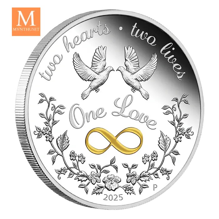 NYHET! 2025 AUSTRALIA ONE LOVE .9999  1 OZ SØLV MYNT I KVALITET PROOF