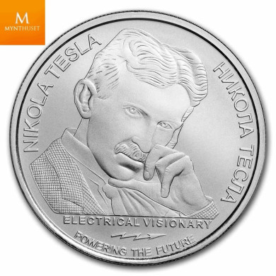 NYHET! Serbia 2024 1 oz sølv Farge 100 Dinar Tesla HYDROELECTRIC POWER BU i Kapsel