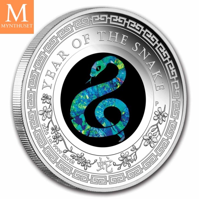 Meget populær! 2025 Australia 1 oz Sølv Opal Lunar Snake kvalitet Proof