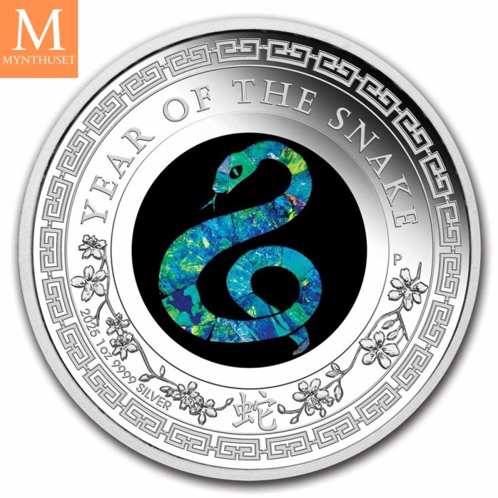 Meget populær! 2025 Australia 1 oz Sølv Opal Lunar Snake kvalitet Proof