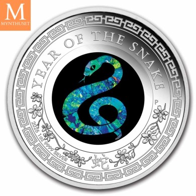 Meget populær! 2025 Australia 1 oz Sølv Opal Lunar Snake kvalitet Proof