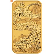 2023 Australia Dragon 1oz Gull rektangulær i kvalitet BU i kapsel