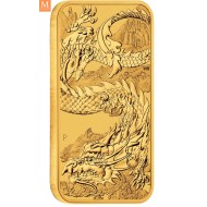 2023 Australia Dragon 1oz Gull rektangulær i kvalitet BU i kapsel