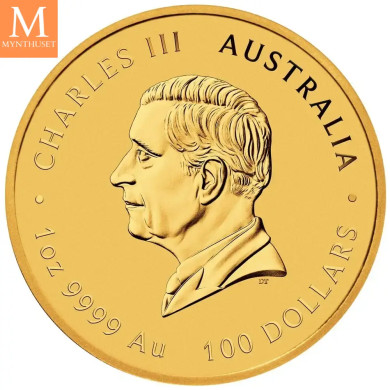 PÅ LAGER! Australia 2025 1 oz Gull Lunar S3 Year of the Snake BU M/Kapsel