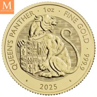 2025 Storbritannia 1 oz Gull Tudor Beasts Queens Panther BU i kapsel