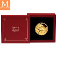 Australia 2021 1 oz Gull Lunar S3 Year of the Ox Proof med Etui & COA