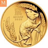 SJELDEN! Australia 2020 1 oz Gull Lunar S3 Year of the Mouse Proof med Etui & COA