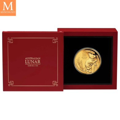 SJELDEN! Australia 2020 1 oz Gull Lunar S3 Year of the Mouse Proof med Etui & COA