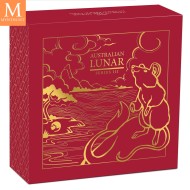 SJELDEN! Australia 2020 1 oz Gull Lunar S3 Year of the Mouse Proof med Etui & COA