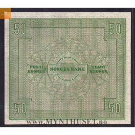 SOLGT: Sjelden mulighet! 50 kroner 1948 B kvalitet 0 ! 