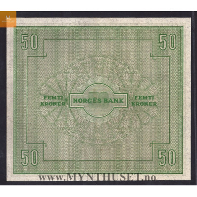 SOLGT: Sjelden mulighet! 50 kroner 1948 B kvalitet 0 ! 