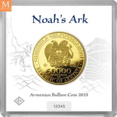 Råstilig! Armenia 50000 Dram Noahs Ark 2025 1 oz fint gull i forseglet kapsel med unikt nummer