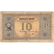 10 kroner 1899 Oscar II C.6437827 Rohde kvalitet 1- rift, PMG VF20 splits