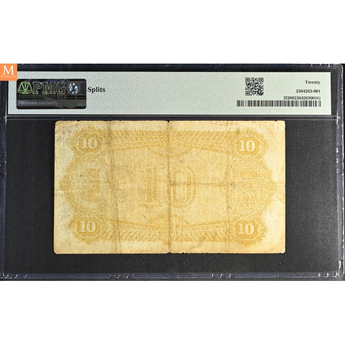 10 kroner 1899 Oscar II C.6437827 Rohde kvalitet 1- rift, PMG VF20 splits