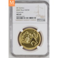 Niue 2022 AQUAMAN GULL 250  DOLLAR 1 OZ i kvalitet BU NGC MS69