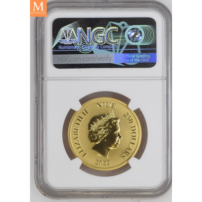 Niue 2022 AQUAMAN GULL 250  DOLLAR 1 OZ i kvalitet BU NGC MS69