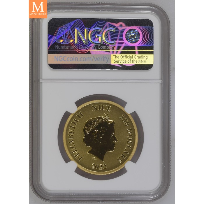 Niue 2022 FLash GULL 250  DOLLAR 1 OZ i kvalitet BU NGC MS69
