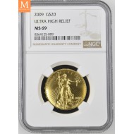 2009 20 Dollar ULTRA HIGH RELIEF MS69